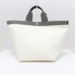 エルベシャプリエ トートバッグ 白×グレー