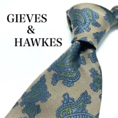 【極美品】GIEVES&HAWKS ネクタイ 新品同様 ペイズリー ベージュ
