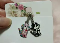 ハンドメイド　チャーム 犬　イヌ　２セット