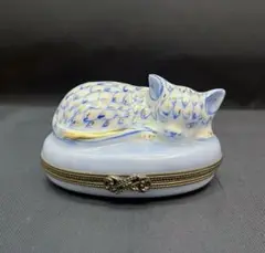 し*ん様 フランス　リモージュ猫置物2匹LIMOGES カステル/金彩花柄 /ア 2025年最新】リモージュボックス猫の人気アイテム - メルカリ