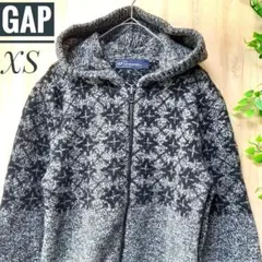 【a453】GAP/ギャップ/フード付きカーディガン/ラムウール/
