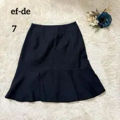【エフデ】ef -de フレアスカート ひざ丈 ネイビー シンプル 7
