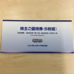 セントラルスポーツ 株主優待券 6枚