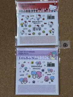 ④レジンクラフト用　クリアイラストシートプチ　ハローキティ　キキララ　サンリオ
