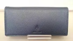 LS 75M★ ハッシュパピー長財布 牛革 ネイビー かぶせ HP3603