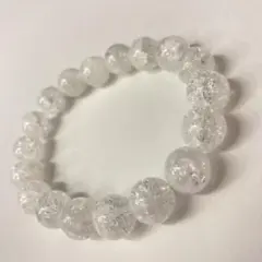 11mm玉　18個　爆裂水晶　クラック　クォーツ　パワーストーン　Mサイズ
