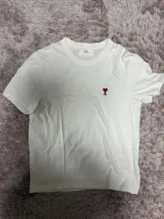 ami 赤いハート刺繍 ホワイトTシャツ