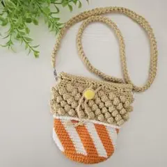 ハンドメイド　ポップコーン巾着　ショルダーバッグ　2way【1】