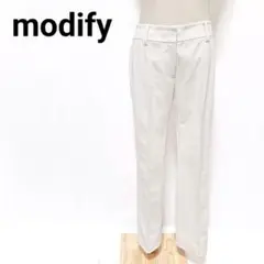 モディファイ 白パンツ ストレート きれいめ カジュアル オフィス 40