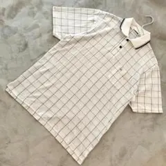 ✨大きいサイズ XL✨ renoma メンズ ポロシャツ ホワイト チェック