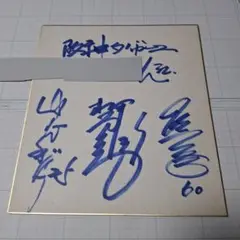 阪神タイガース 山本和行 榊原 続木？直筆サイン色紙 野球