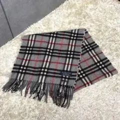 Burberryバーバリー チェックマフラー グレー