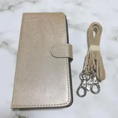 AQUOS zero6 SHG04 ケース カバー 手帳型 ゴールド