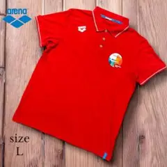 【arena 】ポロシャツ L レッド　ワールドパラ　MADEIRA2024