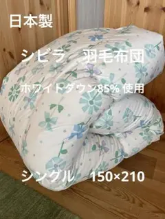 冬用 新品【シビラ】羽毛布団（150×210）シングル（モリノ）ブルー