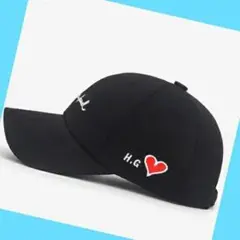 ブラック*帽子*男女兼用 黒 トレンドキャップ★韓国 ロゴ メンズレディース