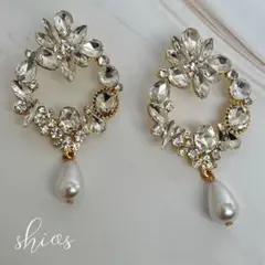 訳あり ピアス ウェディング ブライダル アクセサリー パール ボリューム