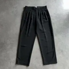 90s DKNY black rayon tuck wide slacks