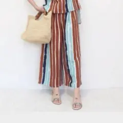 フーア パンツ 倉本康子プロデュース 古布っぽ 麻 和柄 着物