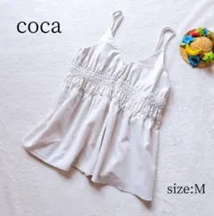 coca ギャザーキャミチュニック シャーリング アイボリー Mサイズ