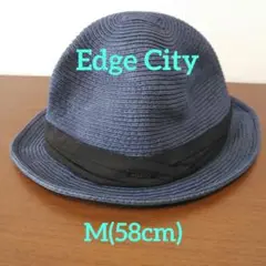 Edge City ストローハット　紺　Mサイズ