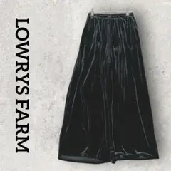 LOWRYS FARM ベロアパンツ ワイドパンツ プリーツ (F) ブラック