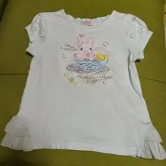 mezzo piano ウサギ刺繍 Tシャツ小さめ 120⇨110cmで出品