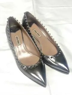 【miumiu】vintage スタッズシルバーパンプス