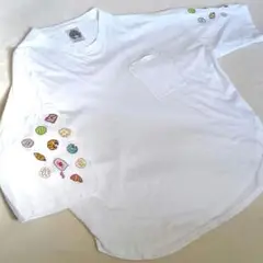 ScoLar スカラー　刺繍Tシャツ　半袖　白　食パン　ドーナツ