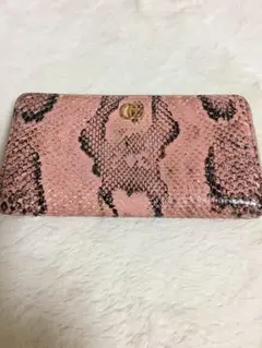 GUCCI パイソン財布 ピンク