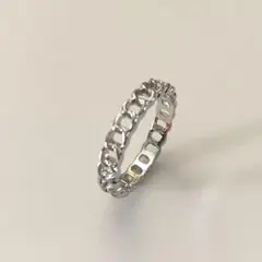 ベルトチェーン指輪シルバーカラー