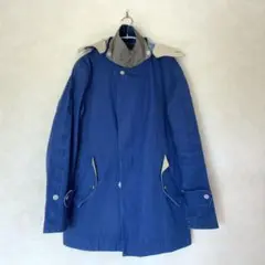 代官山 ナナミカ マウンテンパーカー ショート コート S 青 フード脱着可