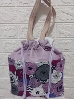 花柄巾着バッグ
