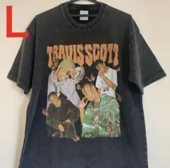 トラビススコット tシャツ ブラック ヴィンテージ加工 L