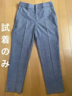 créa クレア ストレートパンツ スラックス ブルーグレー グレー 麻