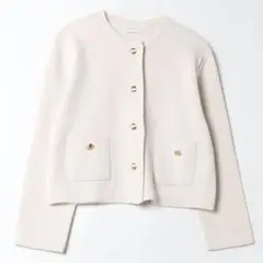 新品　ハーフミラノ ニット ジャケット