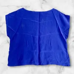 レディーストップスブルーTシャツ無地ブラウス