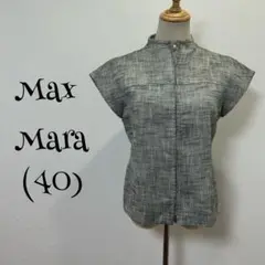 Ｍax Ｍara／グレー／フルジップ／べスト／ジャケット／ラメ糸入り