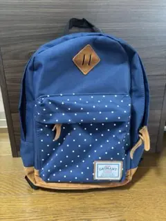 水玉模様 ネイビー リュック　キッズ