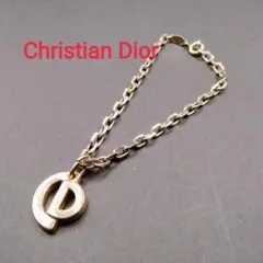 美品 Christian Dior CDチャーム チェーンブレスレット CDロゴ