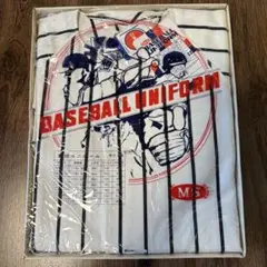 【昭和レトロ】野球ユニフォーム上下未使用品　縦縞　JAPANVINTAGE