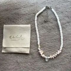 kanalunani Peach Pearl Stoneネックレスホワイトピンク