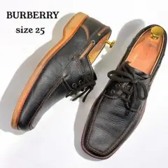 BURBERRY LONDON バーバリー　デッキシューズ（25）革靴　本革　黒