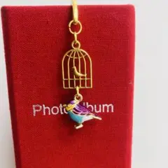3/3 ぷっくり鳥さん「ハミングバード」ブックマーカー　しおり　ハチドリ　鳥かご