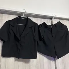 SPRAYPREMIUMスプレイプレミアム黒ブラック セットアップ半袖ジャケパン