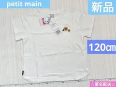 新品　タグ付きpetit main冷感　刺しゅう　半袖Tシャツ　ひまわり120㎝