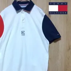 トミーヒルフィガー 古着 ポロシャツ ワンポイントロゴ マルチカラー
