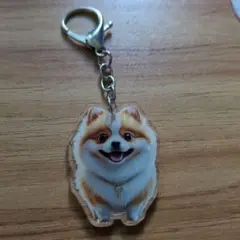 新品未使用の可愛いポメラニアン アクリルキーホルダー