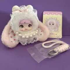 Nommi ぬいぐるみ　マスコット　ピンク　白　うさぎ　ムースホワイト