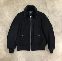 Stussy ステューシー ウール　 ボンバージャケットブラックデッキジャケット